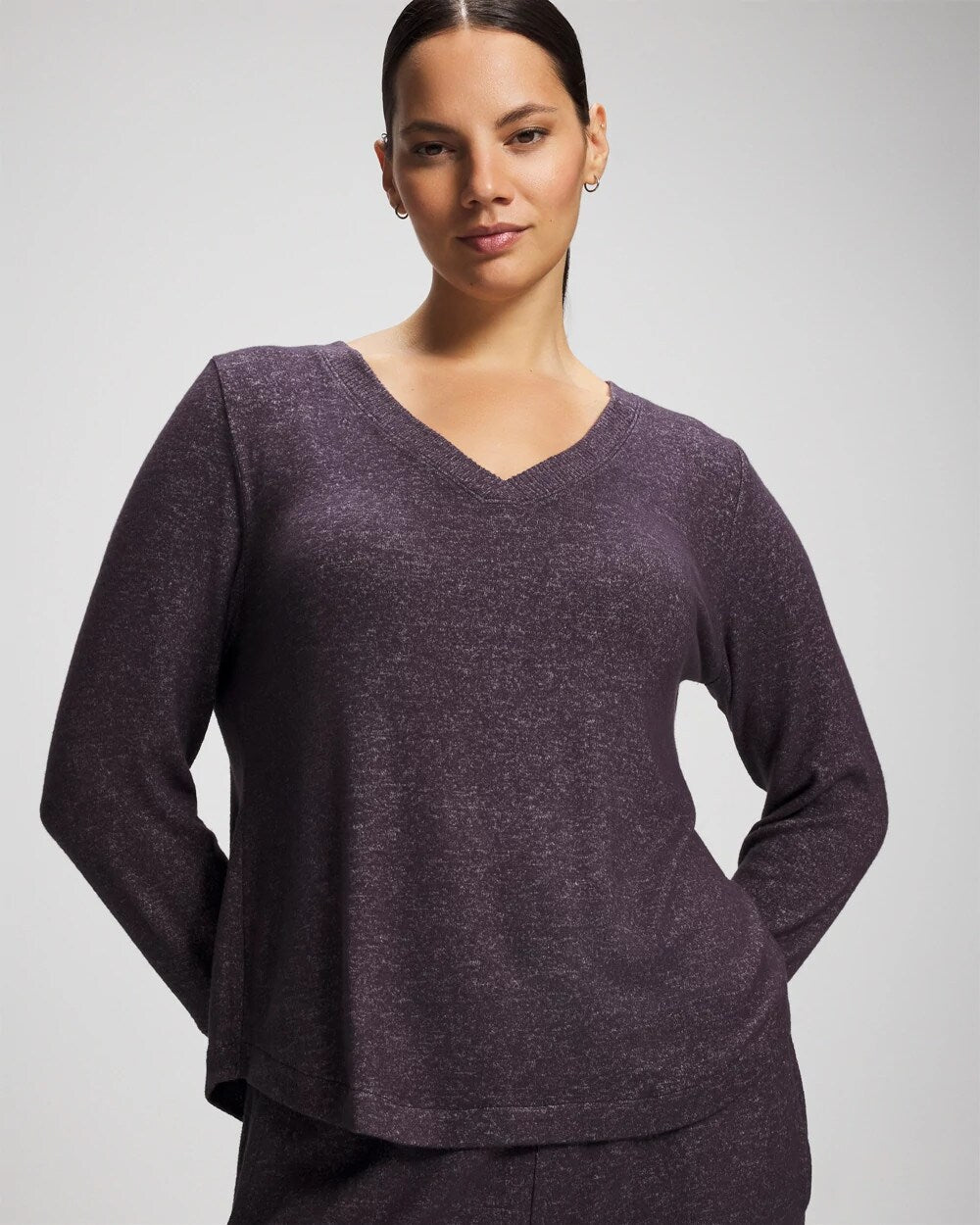 GRAY INK/PEARLED IVORY - Long Sleeve Pajama Tee