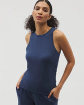 INK BLUE - Ruched Pajama Tank