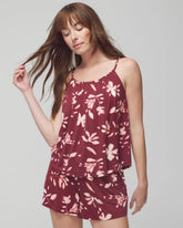 BUDDING ROMANCE VERMILL - Shirred Neck Pajama Cami