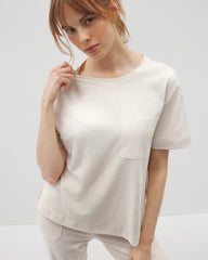 HEATHER CRYSTAL - Short-Sleeve Pocket Pajama Tee