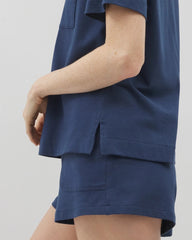 INK BLUE - Short-Sleeve Pocket Pajama Tee