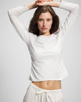 HEATHER CRYSTAL - Ruched Long Sleeve Pajama Tee