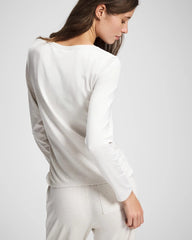 HEATHER CRYSTAL - Ruched Long Sleeve Pajama Tee