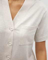 HEATHER CRYSTAL - Button-Front Pajama Tee