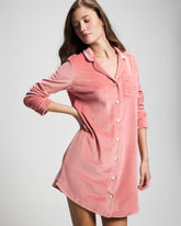 ANTIQUE PINK - Long-Sleeve Notch Collar Sleepshirt