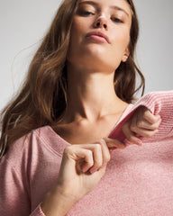 CAMEO PINK/DUSTY ROSE - Long Sleeve Midi Sleepshirt