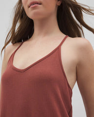 SPICED MAHOGANY - Lightweight Rib Knit Pajama Cami