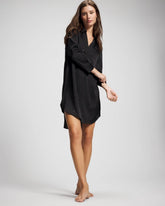 SILVER DEW DROP/BLACK - Long-Sleeve Sleep Shirt