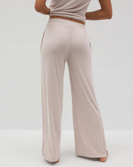 HEATHER BARELY THERE - Lightweight Rib Knit Wide Leg Pajama Pants