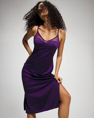 MAJESTIC PURPLE - Lace Midi Nightgown