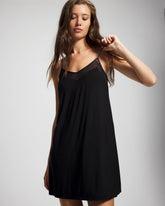 BLACK - Mesh Trim Chemise
