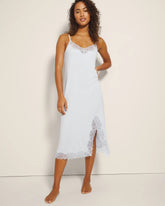 BLUE MIST - Lace-Trim Midi Gown