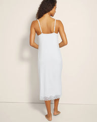 BLUE MIST - Lace-Trim Midi Gown