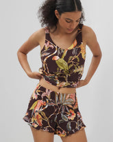 PARROT-DISO PLUME G PLUM - Ruffle Pajama Shorts