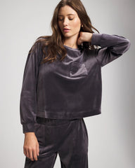 GRAY INK - Velour Crewneck Sweatshirt