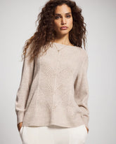 HEATHER SHELL - Shimmer Cable Knit Sweater