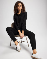 BLACK - Ultrasoft Fleece Relaxed Funnel Neck Sweatshirt