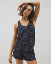 DOT OBSESSED NAVY - Printed V-Neck Pajama Tank
