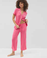 CAMELLIA ROSE - Solid Piped Crop Pajama Pant