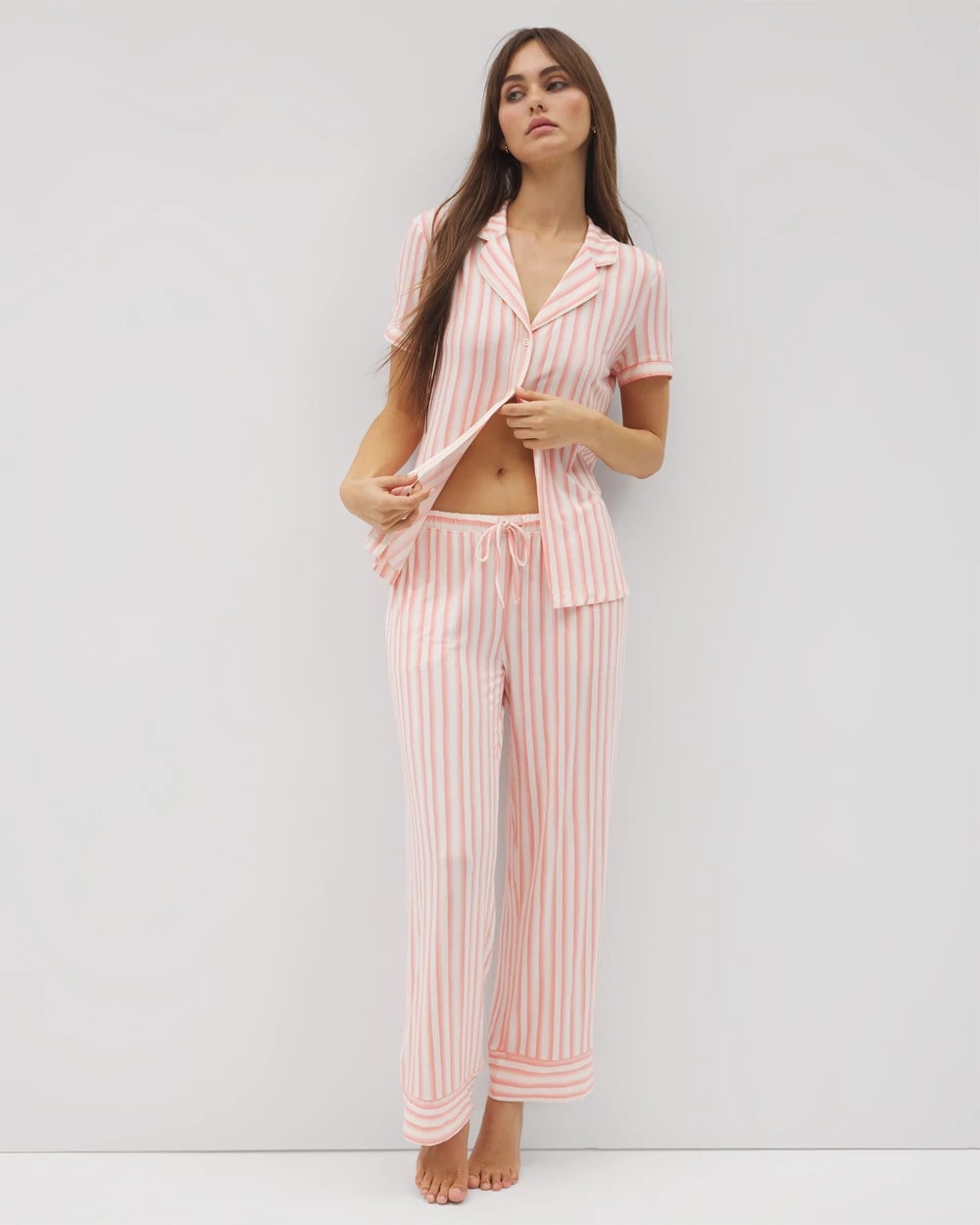 SUNNY STRIPES CHAMPAGNE - Printed Pajama Pants