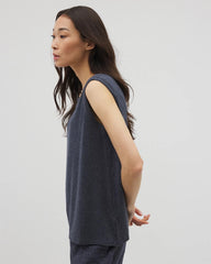HEATHER ECLIPSE - Rib Knit Sleeveless Top