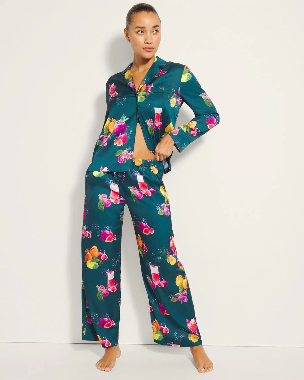 GETTIN FIGGY WITH IT TEAL - Piped Pajama Pant