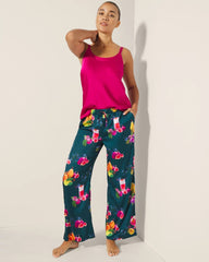 GETTIN FIGGY WITH IT TEAL - Piped Pajama Pant