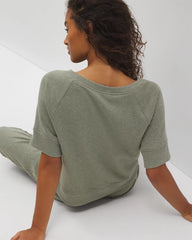 HEATHER HIGHLANDS - Cotton Terry Dolman Top
