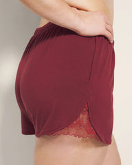 VERMILLION - Lace Trim Pajama Shorts