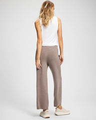 HEATHER FAWN - Premier Knit Sweater Wide Leg Pant