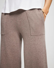 HEATHER FAWN - Premier Knit Sweater Wide Leg Pant