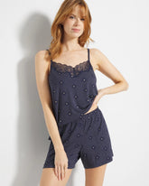 SHINE ON DOT NAVY - Pajama Shorts
