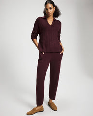 MERLOT - Premier Knit Straight Leg Ankle Pant