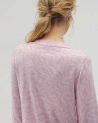 CANT BE TAMED LILAC - Long-Sleeve V-Neck Pajama Top