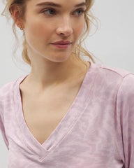 CANT BE TAMED LILAC - Long-Sleeve V-Neck Pajama Top
