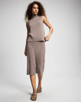 HEATHER FAWN - Premier Knit Sweater Midi Skirt