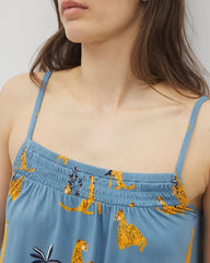 FELINE FUN BLUE HEAVEN - Smocked Pajama Cami