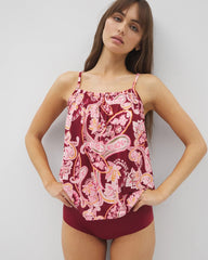 KASHMIR PAISLEY KISS - Smocked Pajama Cami