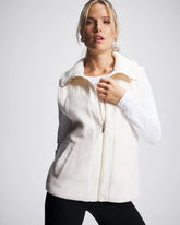 IVORY - Sherpa Zip Up Vest