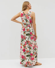 LE TIGRE TROPIC PARCHMENT - Riviera Surplice Maxi Bra Dress