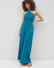 DEEP POSEIDON - Bayside Halter Maxi Bra Dress