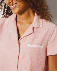 CREME BRULEE CROSSDYE - Short-Sleeve Notch Collar Pajama Top