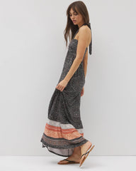 POINTILLISM BORDER BLK - Retreat Maxi Bra Dress