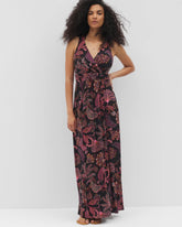 STITCH PAISLEY ALLO BLACK - Isla Cross Back Maxi Bra Dress