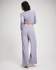 LAVENDER CLOUD - Pointelle Wide Leg Pajama Pant