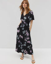 FLORAL HAVEN BLACK - Oasis Midi Bra Dress