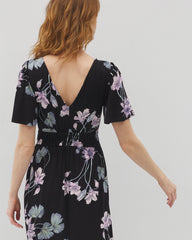 FLORAL HAVEN BLACK - Oasis Midi Bra Dress