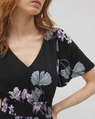 FLORAL HAVEN BLACK - Oasis Midi Bra Dress
