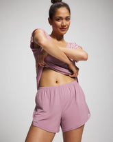 LILAC WINE - Lace Trim Pajama Short