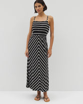FUNDAMENTAL BLACK COCO - Soft Jersey Paradiso Midi Bra Dress